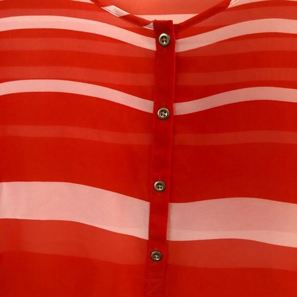 LOFT Petite Womens Striped Sheer Blouse - Picture 6 of 11